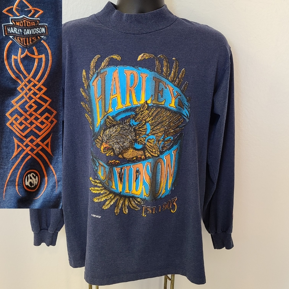 Vintage Harley-Davidson Long Sleeve Shirt Fun Wear